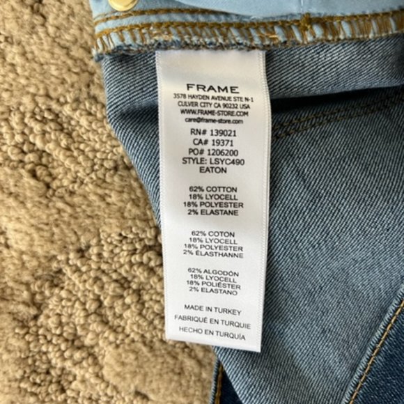 NWT Frame Jeans Le Sylvie Crop High Rise Straight Fit Size 33 - Picture 5 of 6